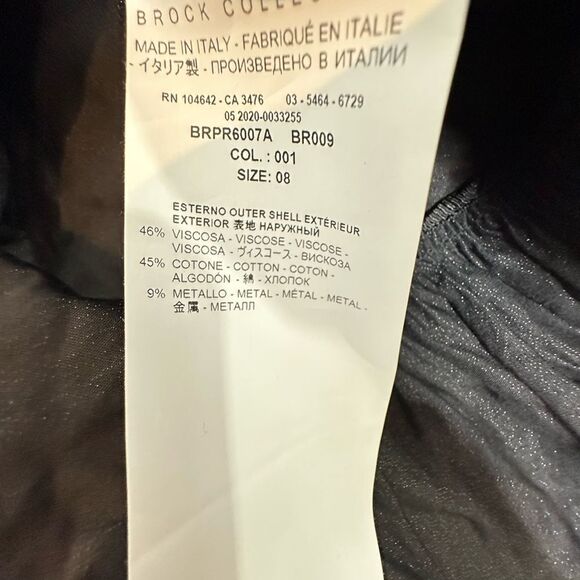 Brock Collection Black Ribes  Peplum Tank Top | Size 8 - Picture 9 of 11